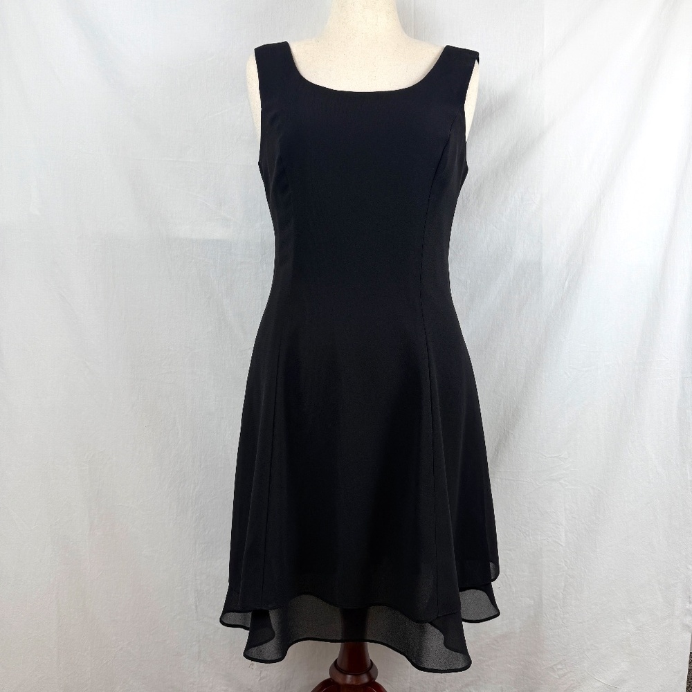 LBD Cocktail Sheer Overlay Tank Dress Size 14 Dress Barn